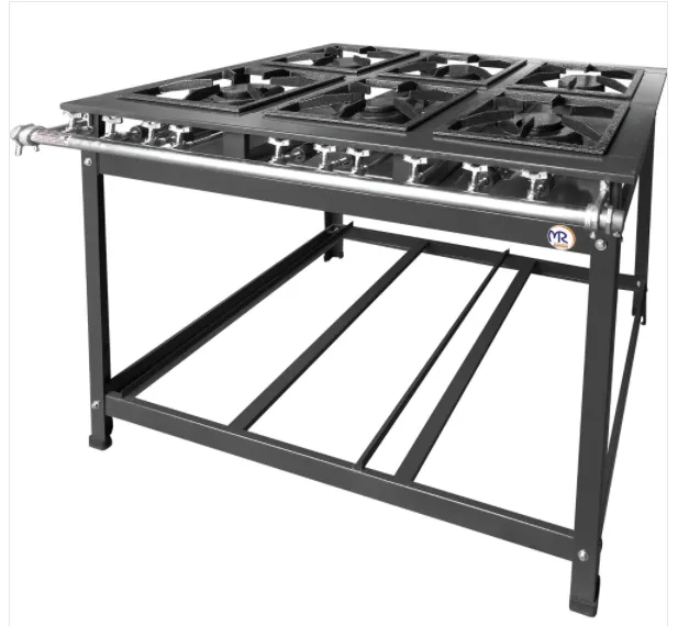 Fogão Industrial 6 Bocas 3 Simples 3 Duplas 30 x 30 Baixa Pressão
